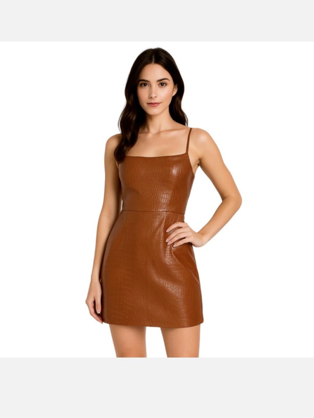 NWT Nookie Shiloh Mini Dress - Faux Cognac Croc